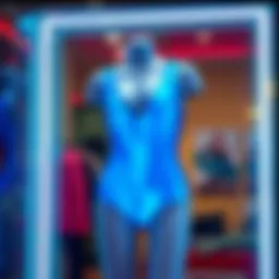 Vibrant neon blue bodysuit on a stylish background