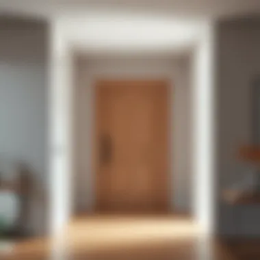 A minimalist entryway with sleek lines and muted colors