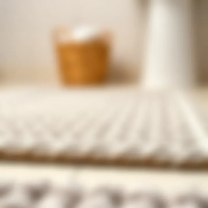 A close-up of high-quality material used in a humorous bathroom mat illustrating durability and comfort.