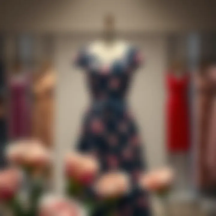 Elegant floral dress displayed online