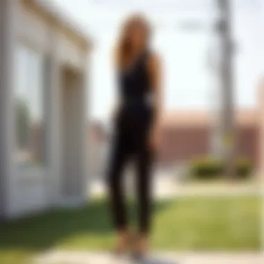 Chic jumpsuit styled for a casual outing