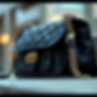 Intricate Details of Rock Style Flap Shoulder Bag Close-up view of the rock style flap shoulder bag showcasing intricate details