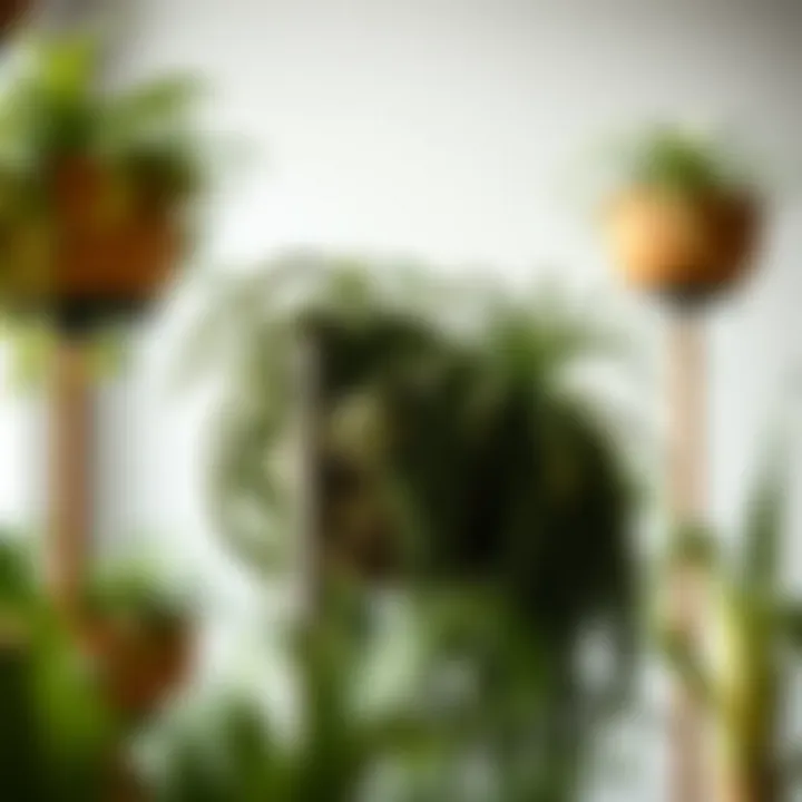 Diverse Indoor Plants on Moss Poles A selection of indoor plants that thrive on moss poles, demonstrating their diverse compatibility.