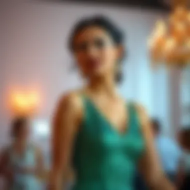 Versatile Gala Appearance Model showcasing the versatility of the sequin fit and flare dress at a gala