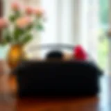 Elegance in Organization Elegantly designed trifold makeup bag showcasing its compartments