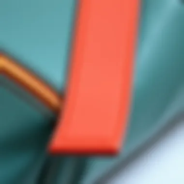 A close-up of the materials used in a trifold makeup bag