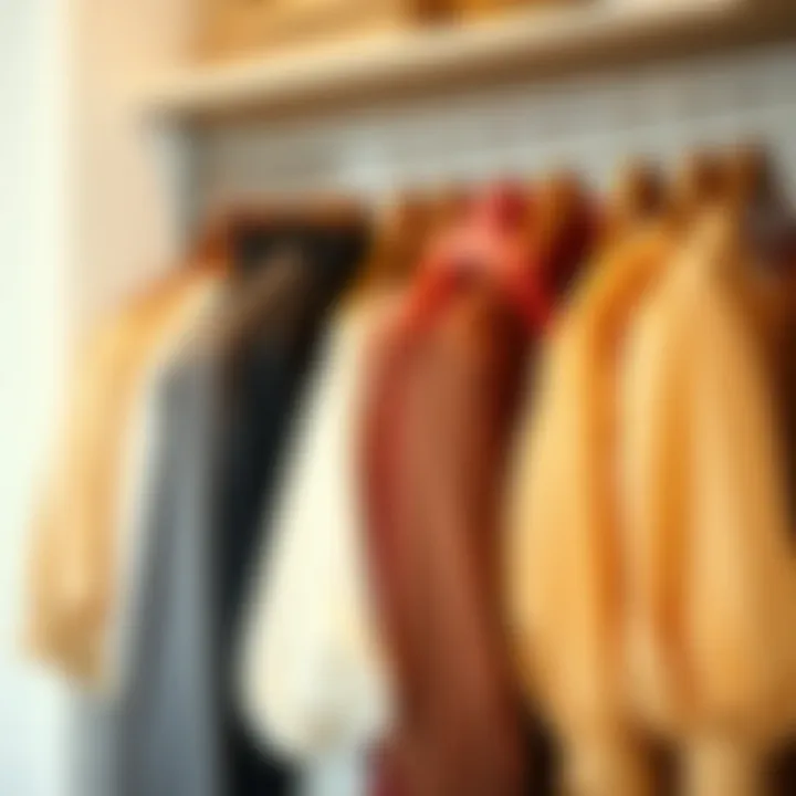 Variety of Dress Blouses in Wardrobe A well-organized wardrobe featuring a variety of dress blouses