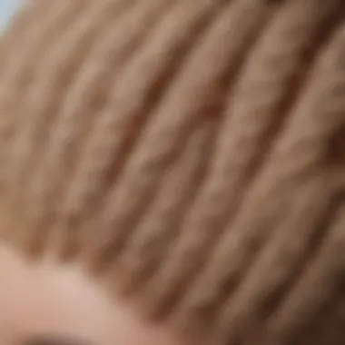 Close-up of a crochet wig cap with combs highlighting material texture and craftsmanship