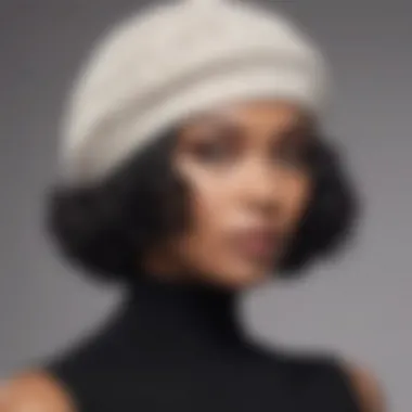 Stylish individual wearing a crochet wig cap with combs, exuding confidence and elegance