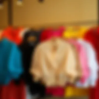 Variety of chiffon jackets displayed in different colors and designs