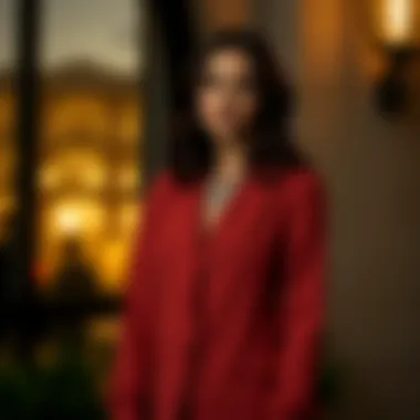 Chiffon jacket styled for a special evening event