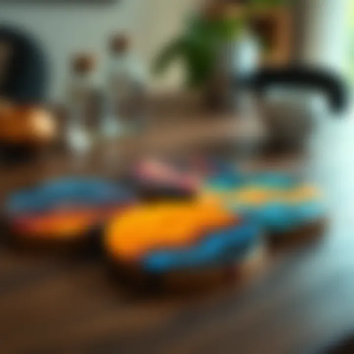 Innovative Painting Techniques on Coasters Creative coaster designs showcasing various painting techniques