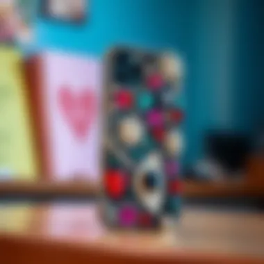 Decorated phone case adorned with rhinestone stickers, showcasing creativity.