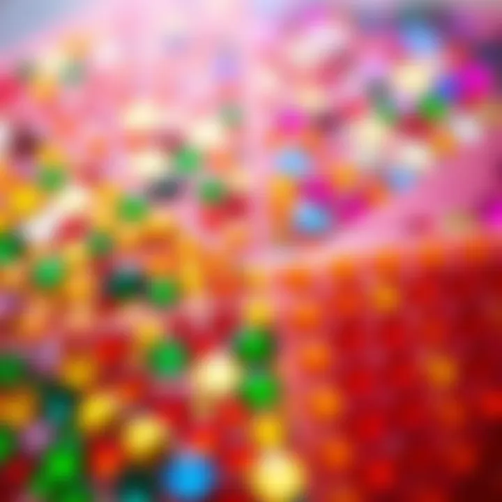 A close-up view of vibrant sticker rhinestone sheets in various colors.