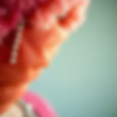 Textural Beauty of the Fluffy Makeup Headband A close-up view of a fluffy makeup headband showcasing its soft texture and vibrant color.