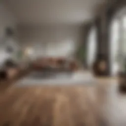 Elegant living room featuring wood look peel and stick tile