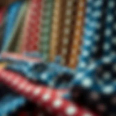 A vibrant display of polka dot fabrics showcasing various textures and colors.