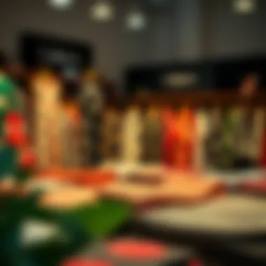 A display of sustainable fabric options suitable for polka dot prints.