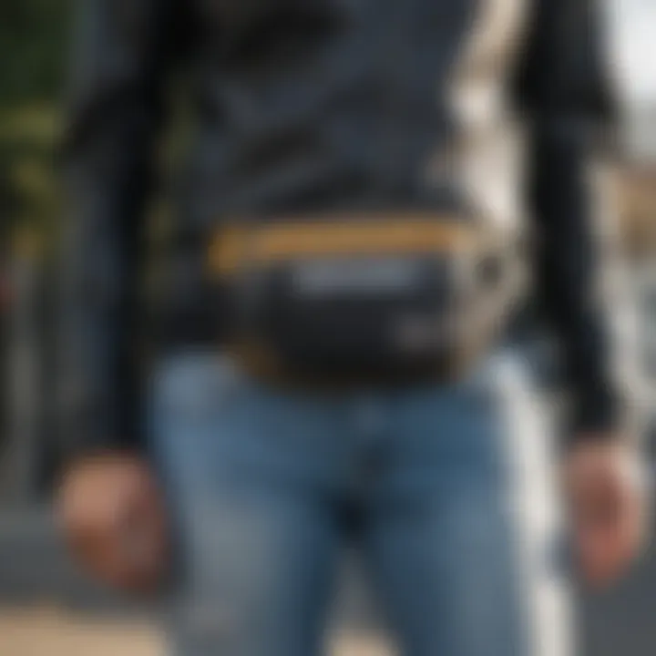 Close-up of a fanny pack showcasing usability features