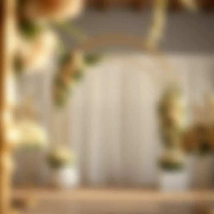 The Elegance of Gold Wedding Arches Elegant gold wedding arch adorned with floral arrangements