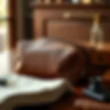 Elegant leather toiletry bag showcasing craftsmanship