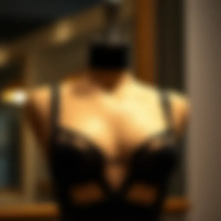 Elegant harness lingerie set displayed on a mannequin