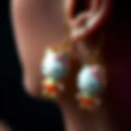 Artistic representation of Hello Kitty earrings showcasing intricate designs