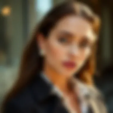 Styling with Faux Pearl Studs Fashionable ensemble featuring large faux pearl stud earrings