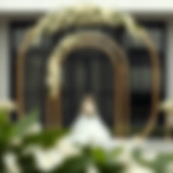 Modern Wedding Themes Featuring Gold Arch Frame Modern wedding theme showcasing gold arch frame