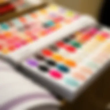 Well-Organized Nail Gel Color Card Collection An organized collection of nail gel color cards neatly arranged for easy selection.