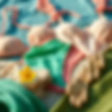 Eco-Friendly Bikini Materials Artistic arrangement of eco-friendly bikini materials