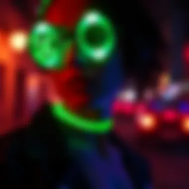 Luminous Accessories Making a Statement Close-up of glowing accessories complementing an outfit