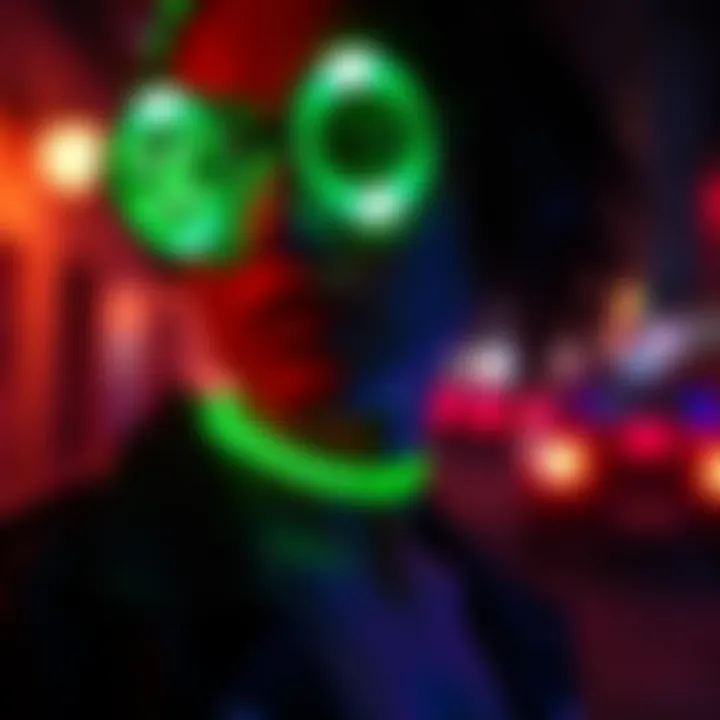 Luminous Accessories Making a Statement Close-up of glowing accessories complementing an outfit