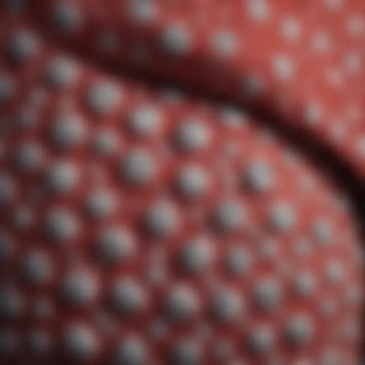 Close-up of polka dot fabric showcasing unique patterns