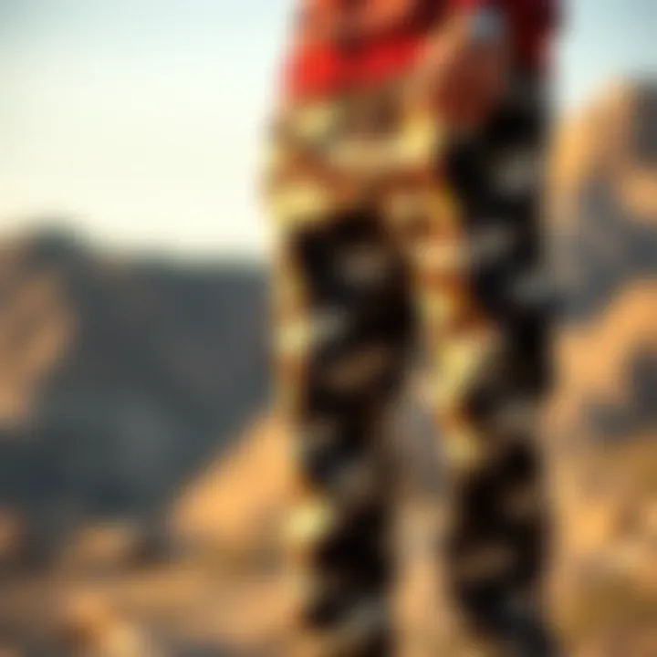 Unique Patterns of Polo Camo Sweatpants Detailed illustration of polo camo sweatpants showcasing unique patterns