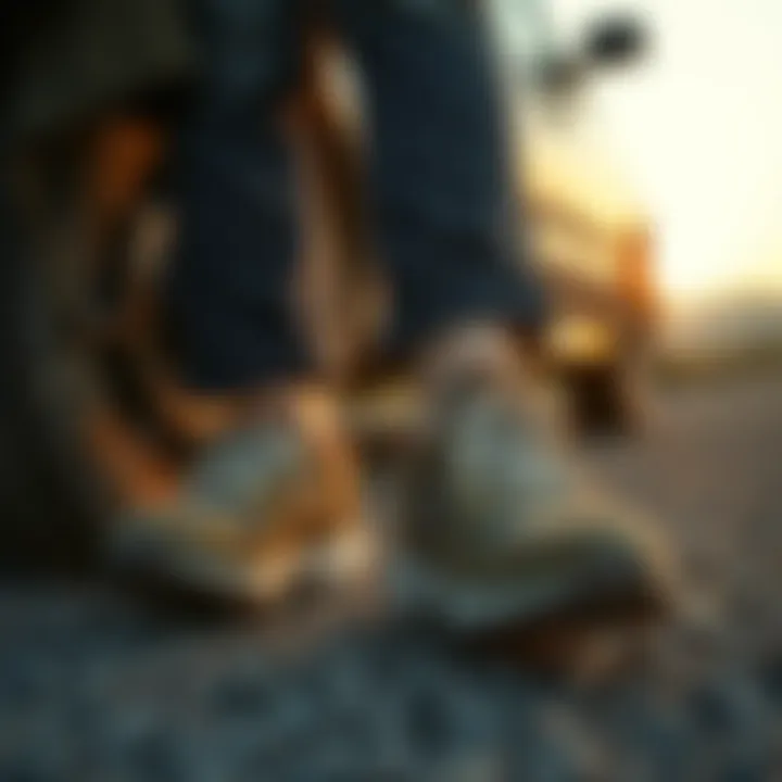 The Perfect Footwear: Comfort on the Road Footwear suitable for long drives and adventures.