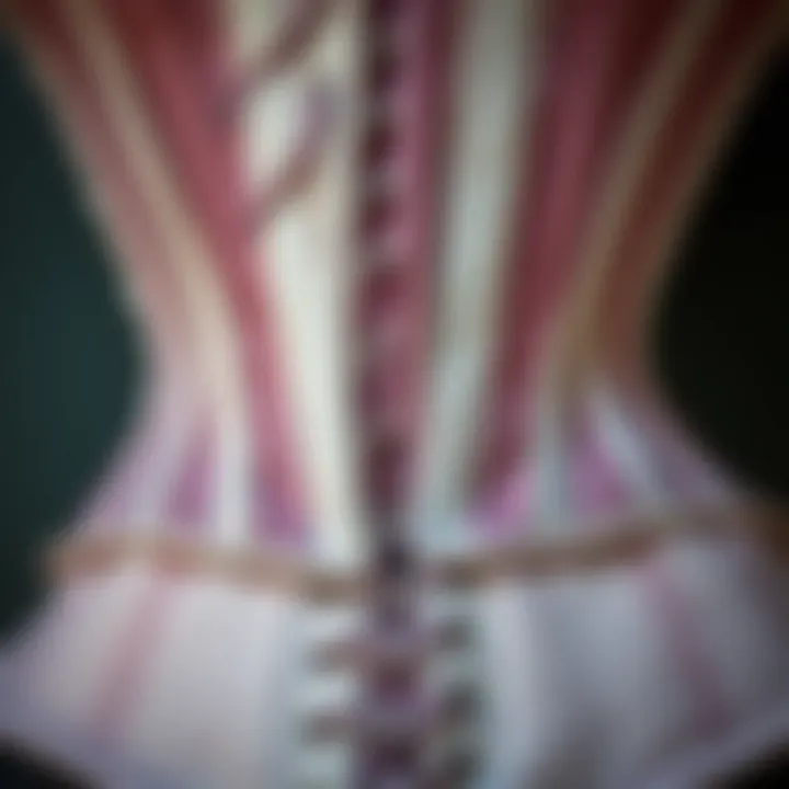 Close-up of various materials used in corset construction