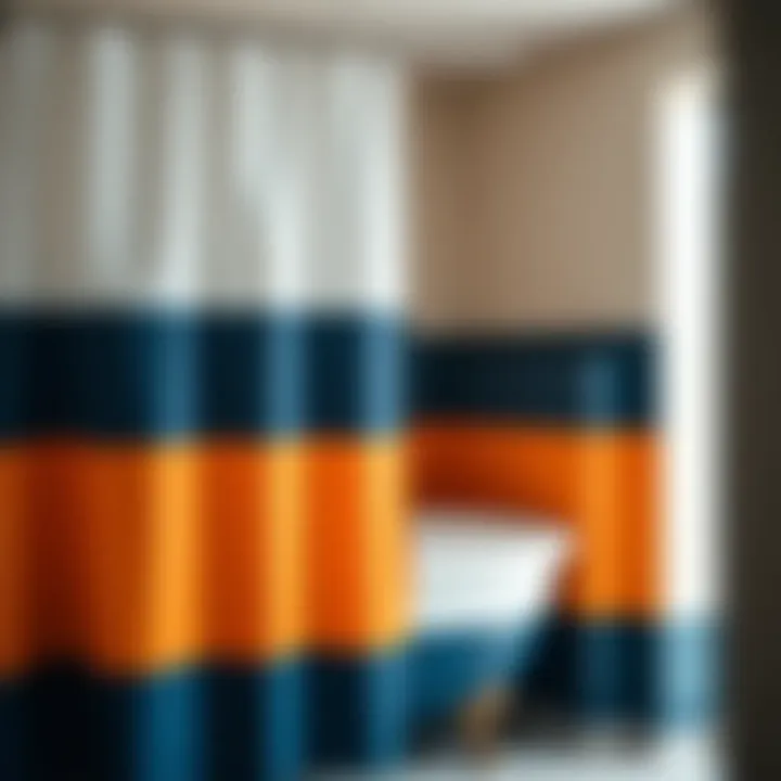 Striking Color Block for a Contemporary Look Bold color block shower curtain