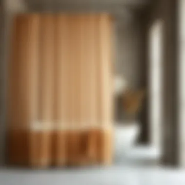 Earthy Textures: Embracing Nature in Bathroom Decor Natural fiber curtain in earthy tones