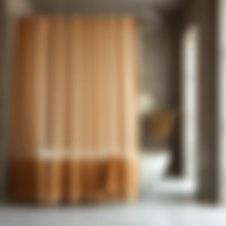 Earthy Textures: Embracing Nature in Bathroom Decor Natural fiber curtain in earthy tones