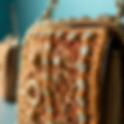 Close-up of a dazzling bling crossbody bag showcasing intricate beadwork