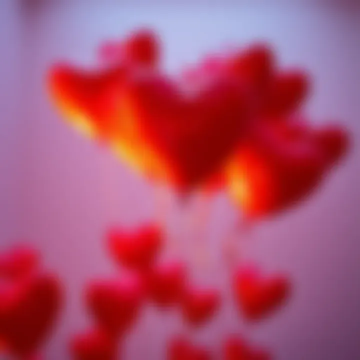 Creative use of latex heart balloons in contemporary art installation