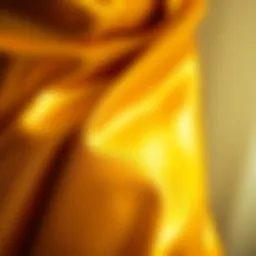 Glistening fabric draping elegantly