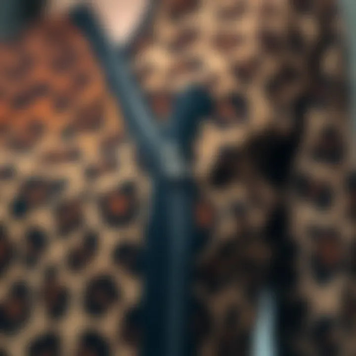 Textural Excellence of the Leopard Zipper Dress Close-up of fabric texture of the leopard zipper dress