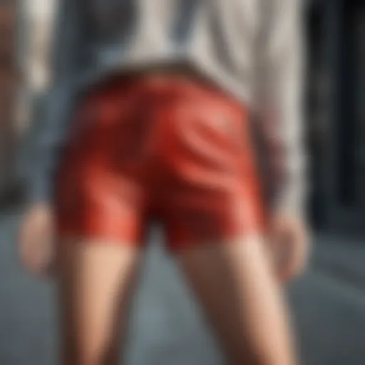 Stylish display of drawstring biker shorts in urban setting