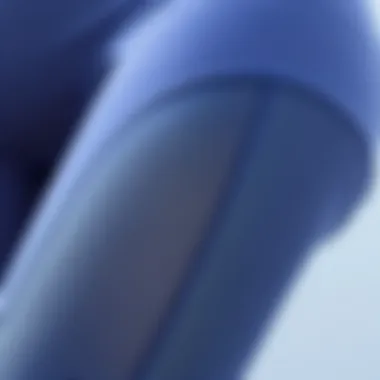 A close-up of innovative fabric technology used in shapewear workout pants, highlighting its unique texture and stretchability.