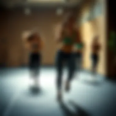 A dynamic workout scene featuring individuals wearing shapewear workout pants, illustrating enhanced movement and performance.