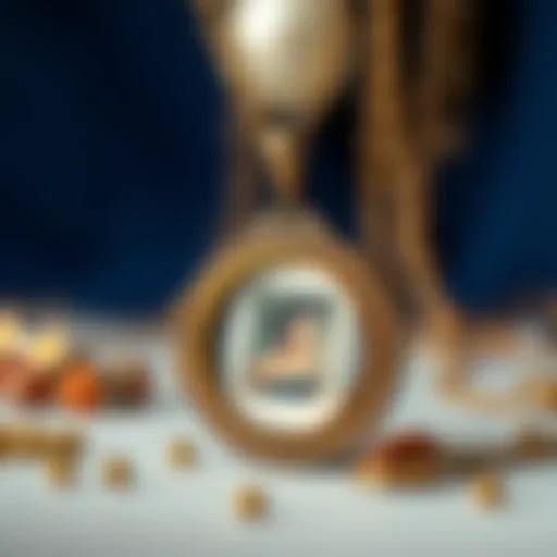 A close-up view of a vintage locket showcasing intricate metalwork and a small photograph inside