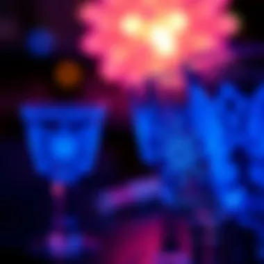 Close-up of glow glasses showcasing intricate design elements