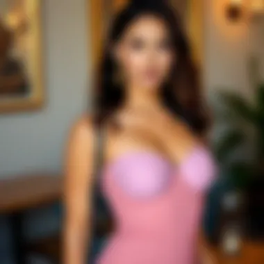 Chic Styling with Pink Strapless Push Up Bra Stylish outfit featuring a pink strapless push up bra styled under a chic dress